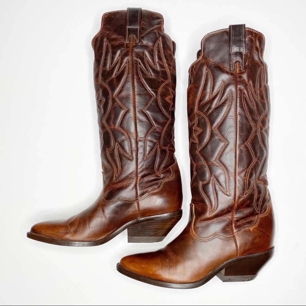 Zodiac Vintage Leather Cowboy Boots